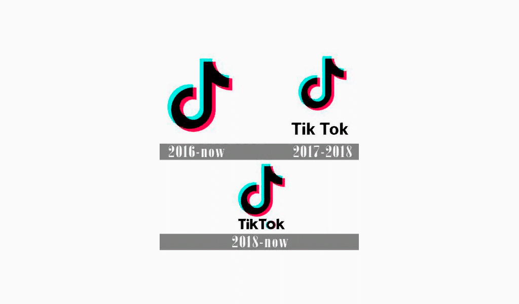 Логотипы Tik Tok разных лет